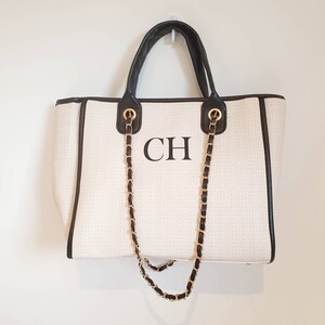 Chanel Deauville Tote Straw with Chain Detail Medium