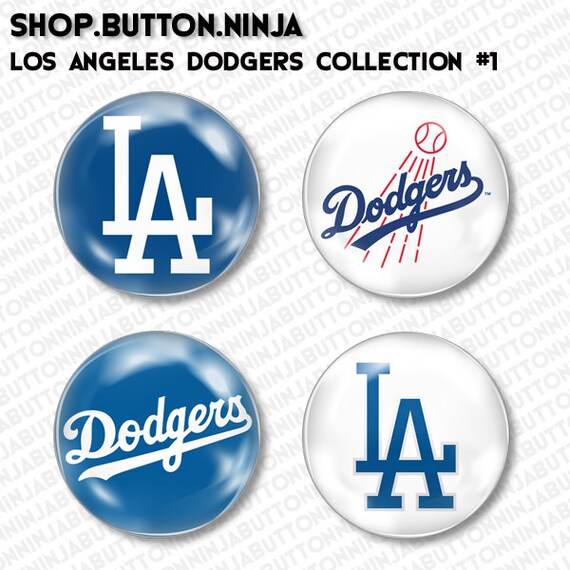 Set of 4 Mini Pins / Buttons LOS ANGELES DODGERS la baseball Etsy