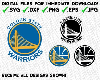 GOLDEN STATE WARRIORS svg - 5 file formats (svg, dxf, png, eps, jpg) download instantly!! logo image vector clipart files cricut silhouette