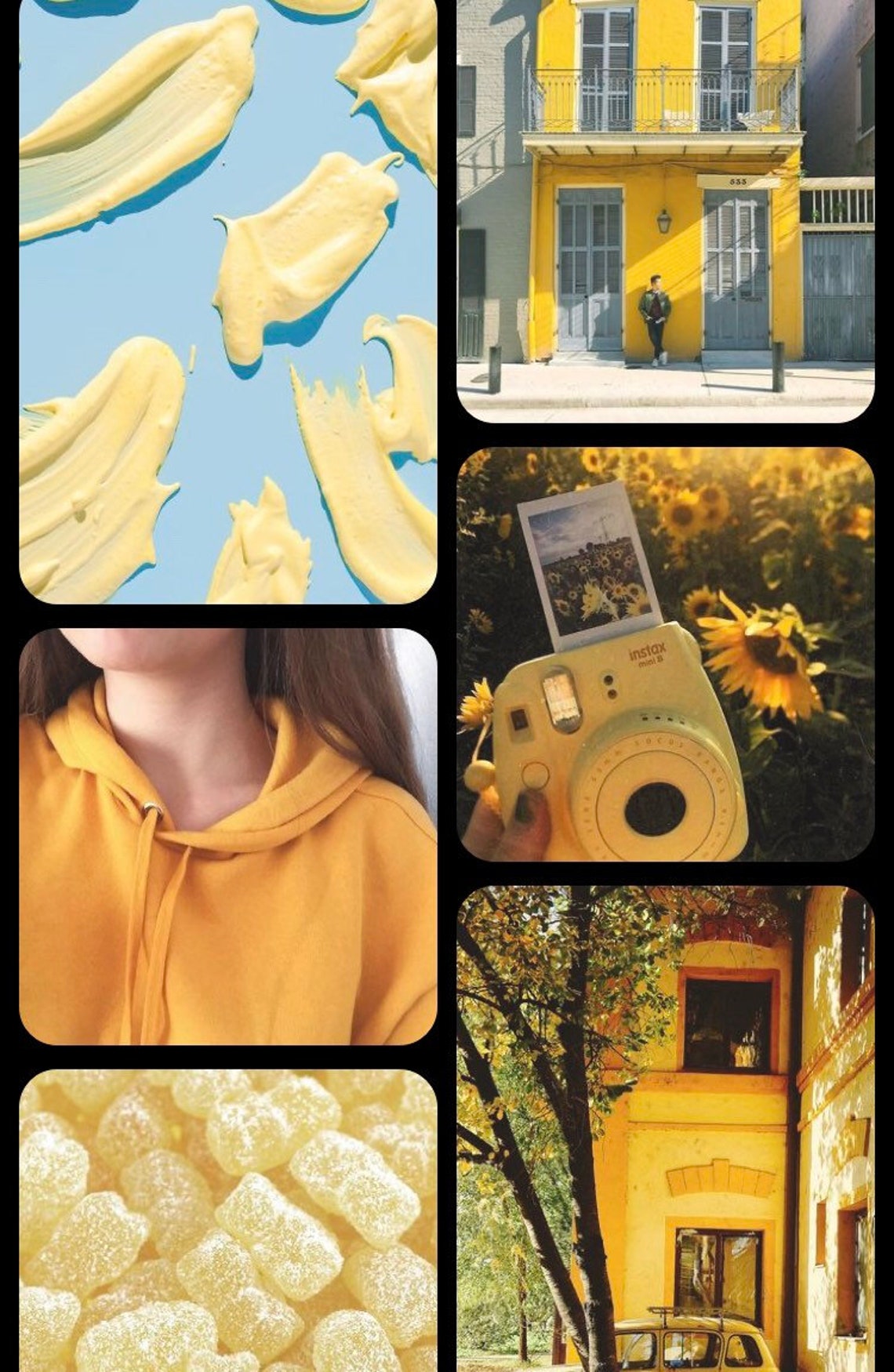 Custom Yellow Photo Wall Collage Kit Etsy
