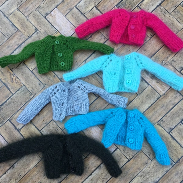 Angora cardigan doll sweater, knit blythe cardigan, pure neemo sweater