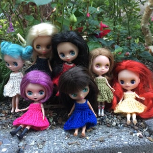 Petite sun dress, tiny crochet doll dress, 4 inch doll summer clothes