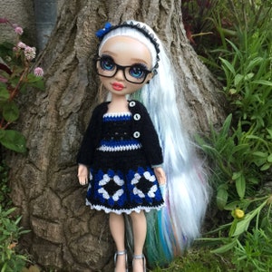 Rainbow High doll clothes, Granny square Crochet doll dress,  Shadow High outfit