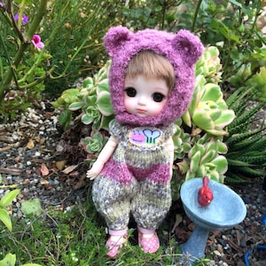 Pukifee bear outfit, Lati Yellow clothes, 16 cm doll overalls
