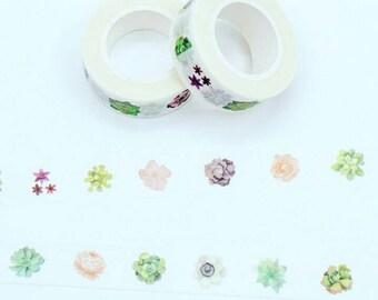 Sappige Washi tape planten bloemen bladeren decoratieve masking tape