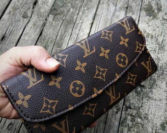 Recycled Wallets Etsy - lv repurposed wallet brown monogram coin purse mom gift recycled wallet