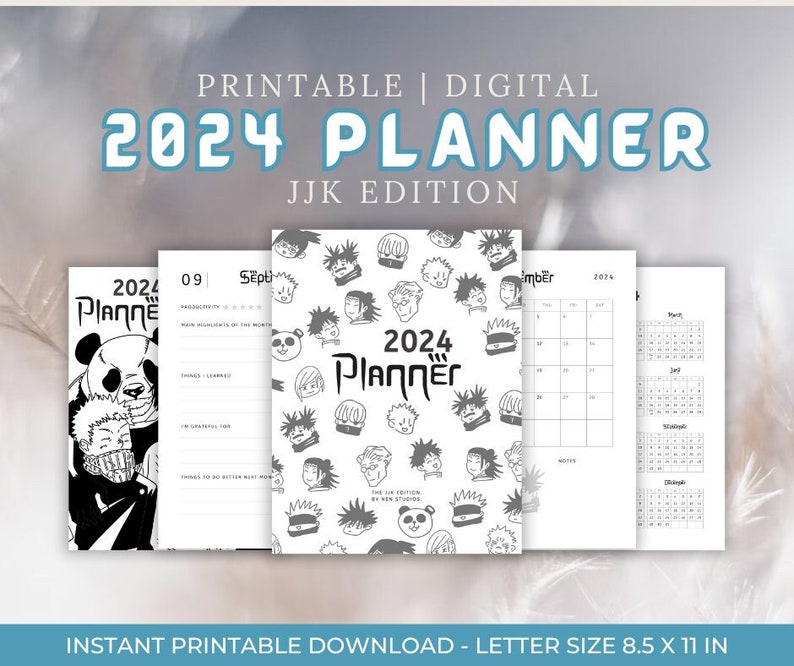 2024 Digital Planner iPad Goodnotes Printable Anime Calendar JJK