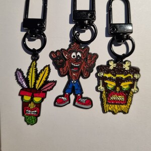 Crash Bandicoot Schlüsselanhänger | Taschenanhänger | Schlüsselanhänger | Handarbeit | Geschenkideen | Videospiel-Schlüsselanhänger