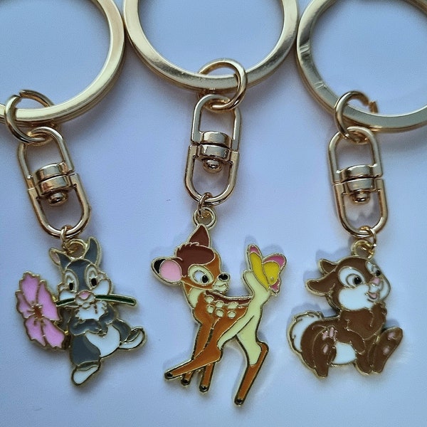 Porte-clés Bambi et amis | Porte-clés Disney | Bijou de sac | Porte-clés | Fait à la main | Idées cadeaux | Porte-clés mignon