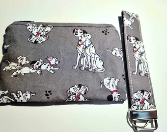 101 Dalmatians key fob and coin purse bundle| Handmade | Zipper Pouch | Fabric key fob | Cute gift ideas | Gift Set