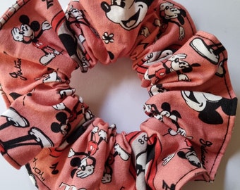 Retro print Mickey Mouse scrunchie | Handmade | Hair ties |  Cute gift ideas