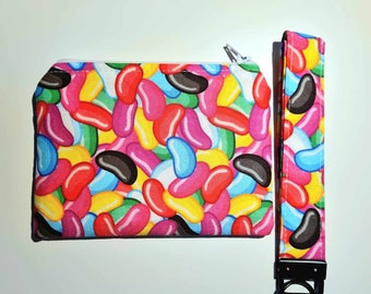 Jelly beans key fob and coin purse bundle| Handmade | Zipper Pouch | Fabric key fob | Cute gift ideas | Gift Set