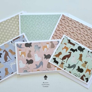 Furry Friends set of 6 blank cards | Handmade | Blank Cards | Cute Cards | Dogs | Cats