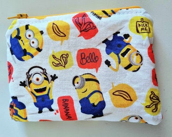 Minions coin purse | Handmade | Zipper pouch | Card holder | Cute zipper pouch