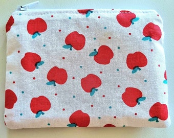 Cute apple coin purse | Handmade | Zipper pouch | Card holder | Cute zipper pouch