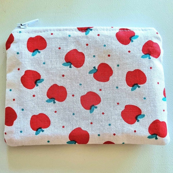 Cute apple coin purse | Handmade | Zipper pouch | Card holder | Cute zipper pouch