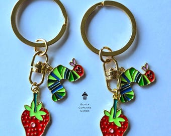 Llaveros de La Oruga Muy Hambrienta / Charm para bolso / Llavero / Hecho a mano / Ideas de regalo / Llavero bonito