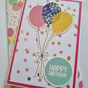 Cartão de feliz aniversario do balão | Porta-cartões-presente | Cartões feitos à mão | Cartão dobrável extravagante | Cartões fofos | Feliz Aniversário | Faça um desejo