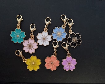 Sakura flower charms | Bracelet Charm | Airpods Charm |Planner Charm | Zipper Pulls | Clip on Charms |Cute Charms