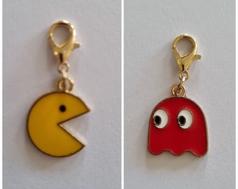 Pac Man and Ghost Charms | Planner Charm | Bracelet Charm | Air pods Charm | Journal Charm | Zipper Pulls | Clip on Charms |Cute Charms