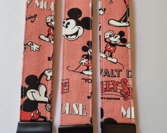 Key fob | Retro Fabric Key fob | Character Key fob | Disney Print | Fabric Key fob | Handmade | Wristlet | Wrist strap key holder