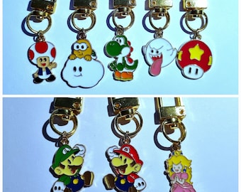 Mario Brothers Charakter Schlüsselanhänger | Taschenanhänger | Schlüsselanhänger | Handarbeit | Geschenkideen | Süßer Schlüsselanhänger