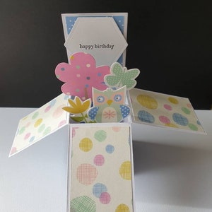 Happy Birthday | Pop-up card | Handmade | Trees | Owl | Blank Card | Cards for kids