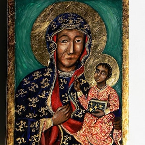 Our Lady of Częstochowa hand painted