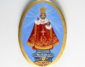 Enfant Jésus de Prague peint à la main