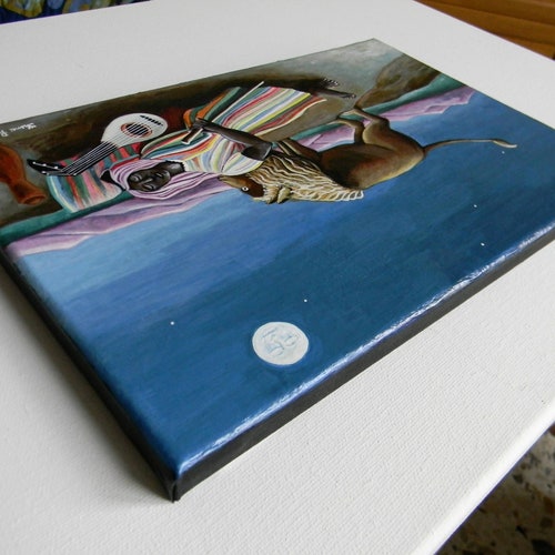 After H. Rousseau - The Sleeping shops Gypsy, hand painted copy