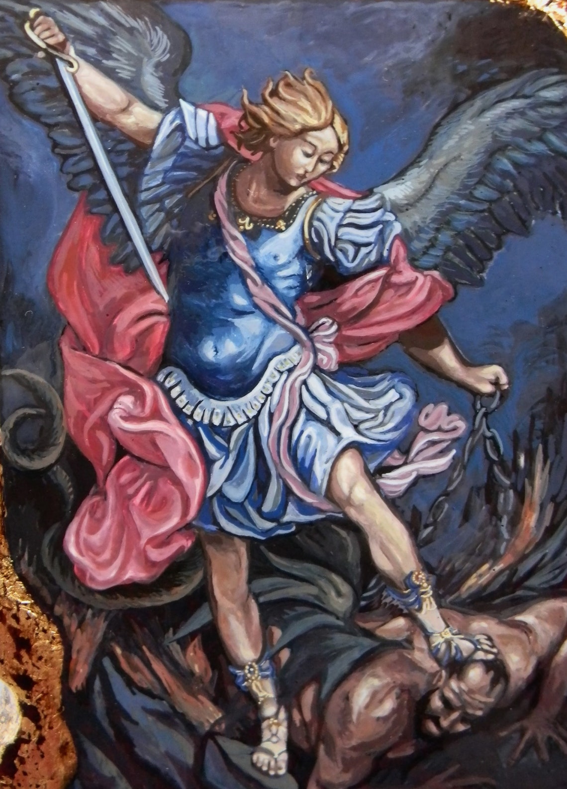 saint-michael-the-archangel-after-guido-reni-hand-painted-etsy