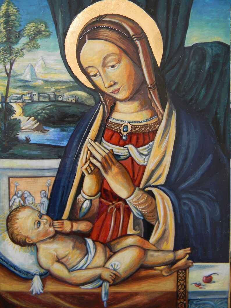 Von The Garofalo Madonna mit dem Kind handbemalte Kopie Etsy