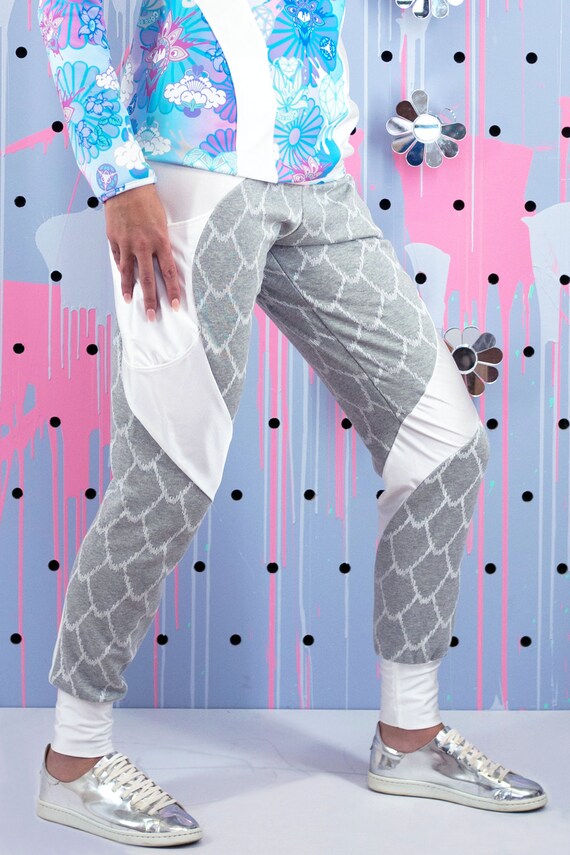 SALE Scale Print Track Pants Grey Pants 