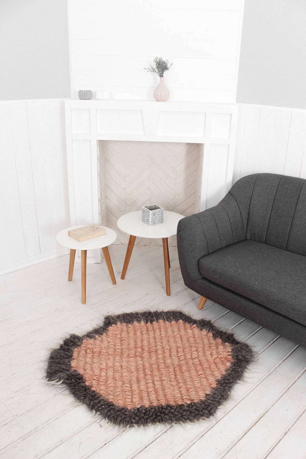 Round rug Small wool shag area rug dog mat floor rug Etsy