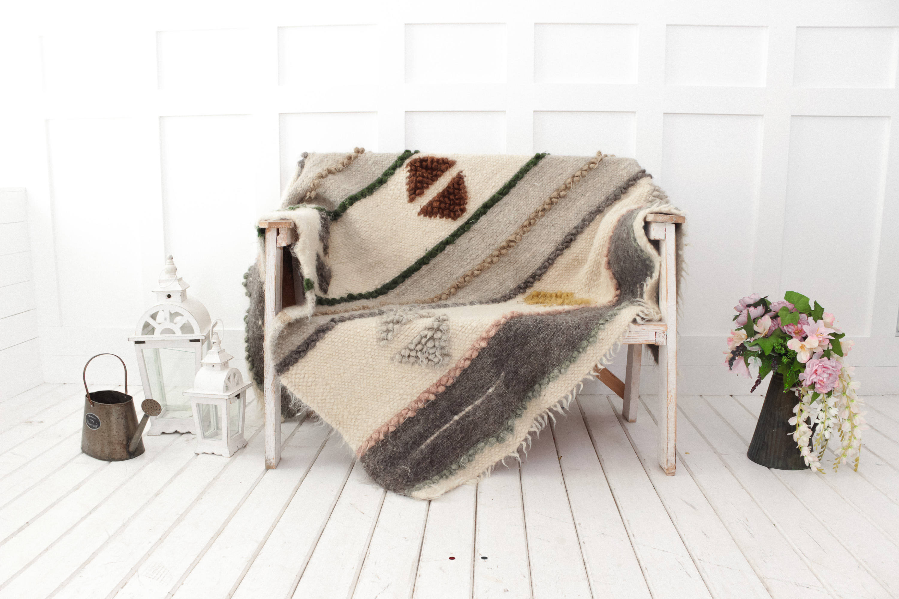 Weighted wool throw blanket Sofa cover Hand woven throw Etsy