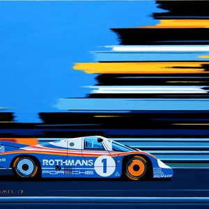 Porsche 956 1982. Classic car print.