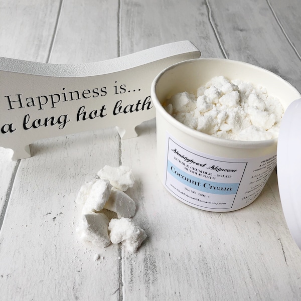 Bubble Crumble Coconut Cream- Bubble Bar - Solid Bubble Bath - Plastic Free Bubble Bath -Eco Friendly Bubble Bath - Vegan Bubble Bath
