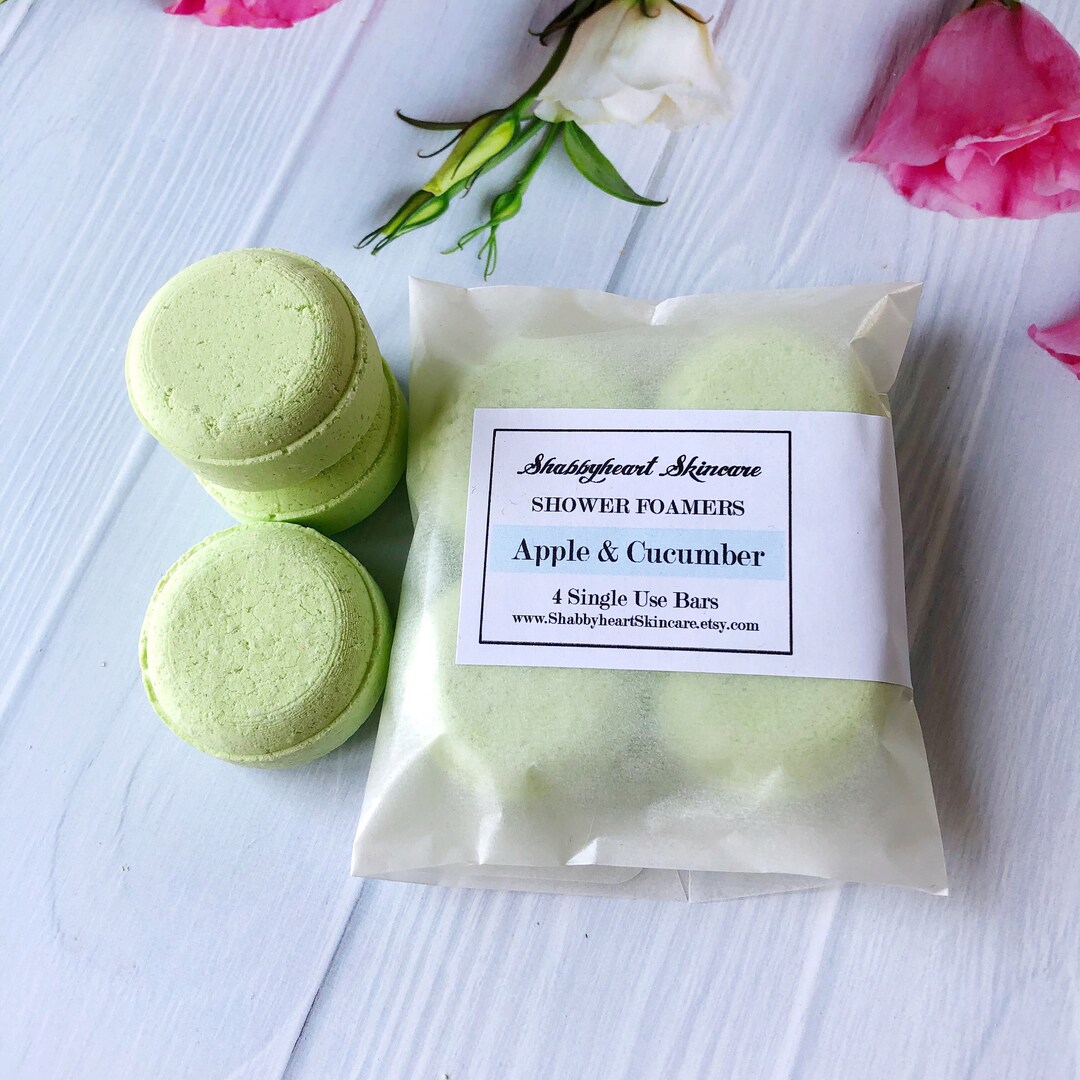 Apple & Cucumber Shower Foamers Shower Bomb Plastic Free Gift Solid