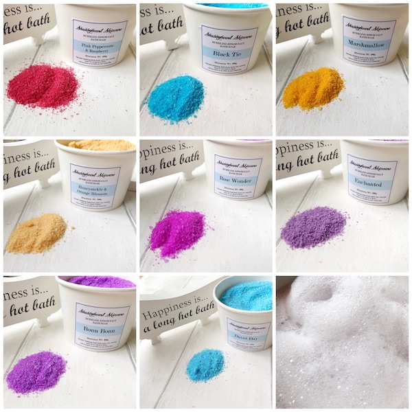 Bubbling Epsom Salt Bath Soak - Therapeutic Bath Salts - Bath Salts - Epsom Salts Plastic Free Bath Salts Bubbling Bath Salts - Bubble Bath