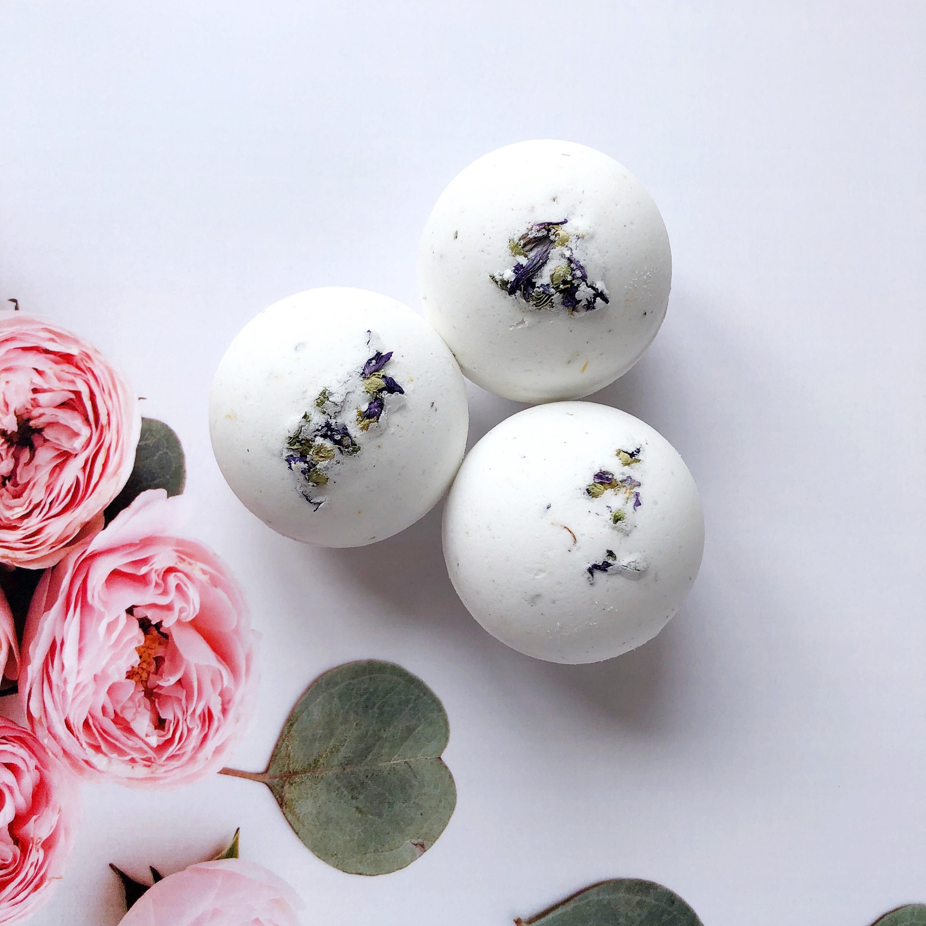 Lavender Natural Bath Bomb Essential Oil Bath Bomb Plastic Etsy