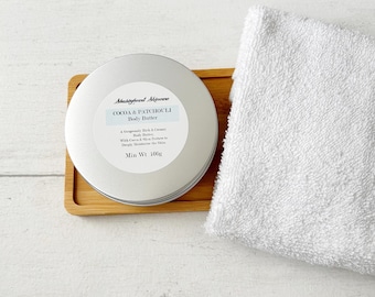Cocoa & Patchouli Body Butter - Plastic Free Body Butter - Vegan Body Butter - Body Lotion - Moisturiser - Eco Friendly Gift - Body Cream