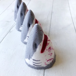 Shark Attack Bath Bomb Scented in Watermelon - Shark Bath Bomb - Plastic Free Bath Bomb - Eco Friendly Gift - Shark Gift - Red Bath Bomb