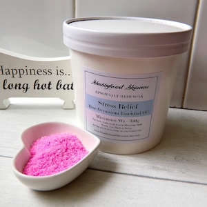 Stress Relief Epsom Salt Bath Soak - Therapeutic Bath Salts - Bath Salts - Epsom Salts - Relaxing Bath Salts - Aromatherapy Bath Salts