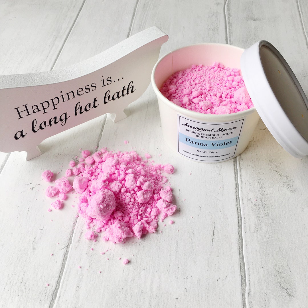 Bubble Crumble Parma Violet Bubble Bar Solid Bubble Bath Plastic Free