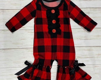 buffalo plaid romper