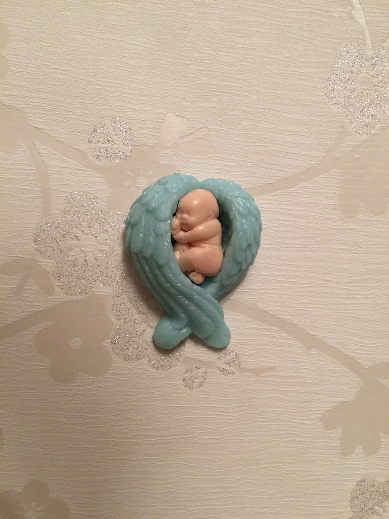 Ornament Miscarriage Keepsake Bereavement Gift Pregnancy Loss Angel Baby Encased in Light Blue wings Infant Loss Stillborn