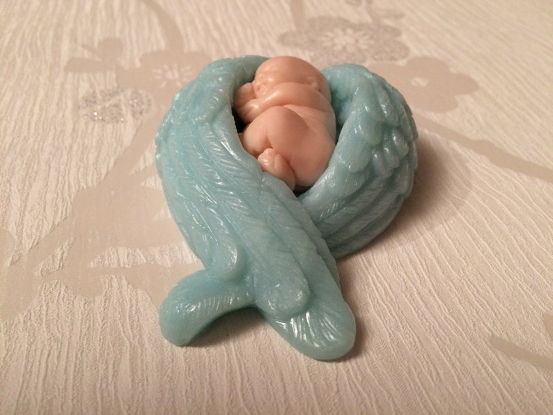 Ornament Miscarriage Keepsake Bereavement Gift Pregnancy Loss Angel Baby Encased in Light Blue wings Infant Loss Stillborn