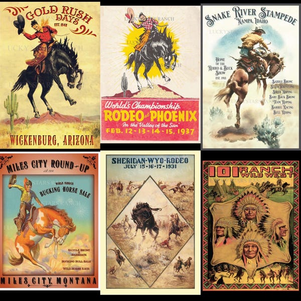 18”x24” Vintage Rodeo Poster Prints ***Preorder 2-3 weeks