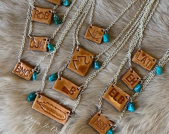 Custom Leather Name/Word/Initial/Brand Necklaces