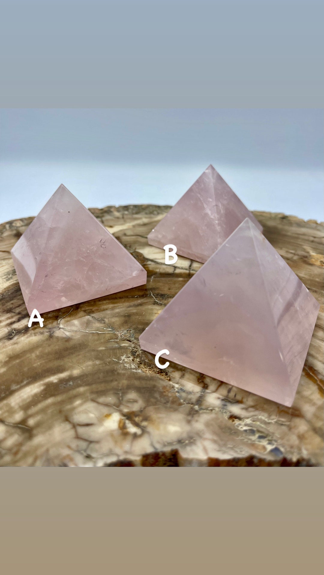 Spectacular Rose Quartz Pyramids A Grade Reiki Crystal Etsy